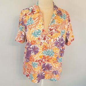 Vintage Tropical Print Top
